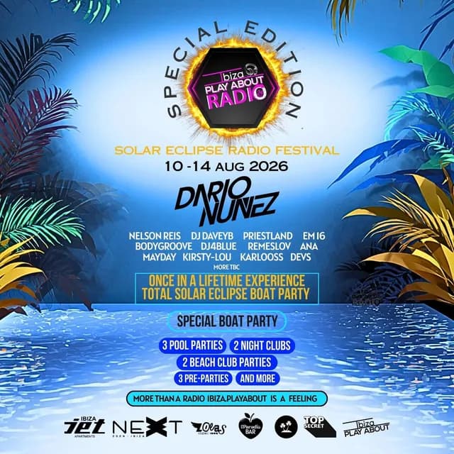 Logo de l'événement Ibiza PlayAbout Radio Fest: Total Solar Eclipse