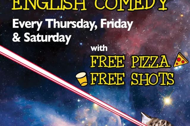 Logo de l'événement Laughs, Pizza & Shots – English Comedy Night in the Heart of Berlin!