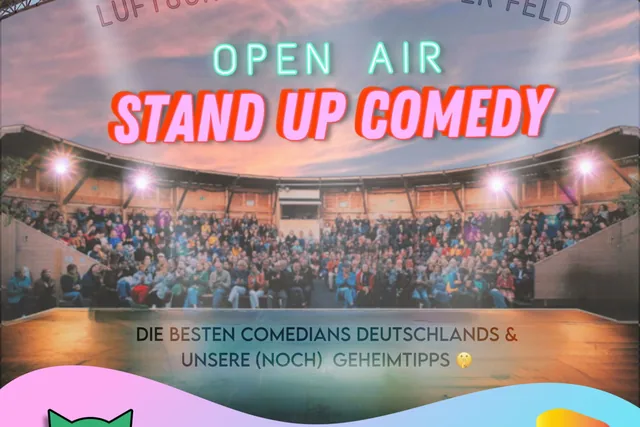 Logo Lachkater Open Air Stand Up Comedy Show Luftschloss Tempelhofer Feld